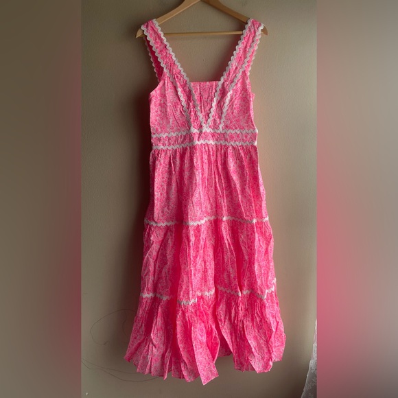 New Lilly Pulitzer Womens Pollie Cotton Dress Pink Shandy Invest A Gator Size 6 - Picture 7 of 16